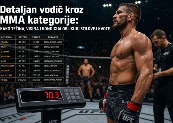 Detaljan vodič kroz MMA kategorije: kako težina, visina i kondicija oblikuju stilove i kvote