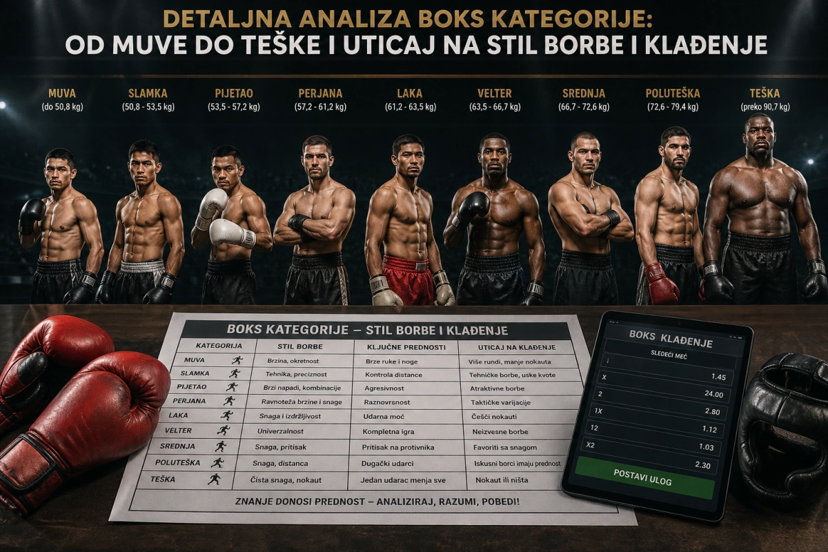 Detaljna analiza boks kategorije: od muve do teške i uticaj na stil borbe i klađenje